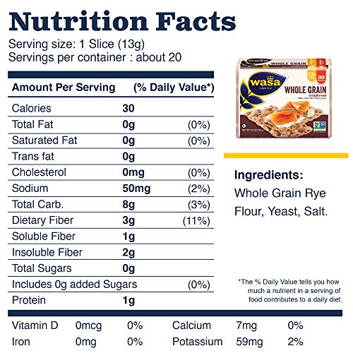 Wasa Whole Grain Crispbread, 9.2 Ounce Pack Of 12