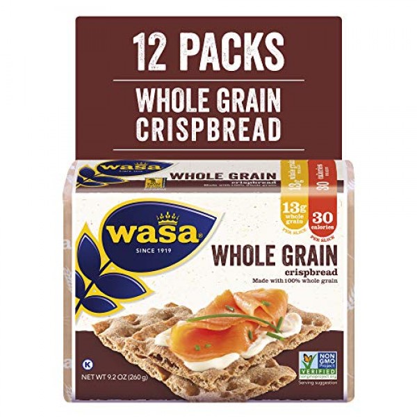 Wasa Whole Grain Crispbread, 9.2 Ounce Pack of 12