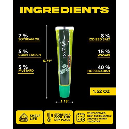 Wasabi-O Wasabi Paste 1.52Oz, 15% Real Japanese Wasabi, Prepared