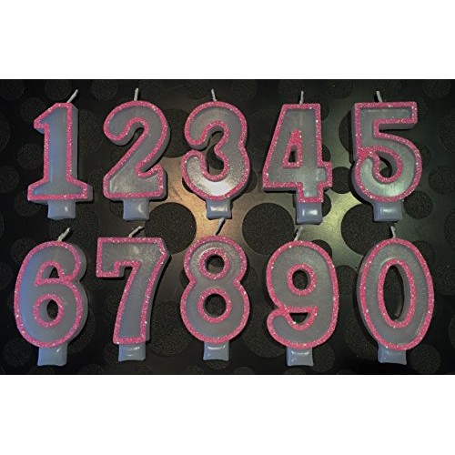 Wasiwax No 3 Birthday Candle - Pink Glitter - Browse Our Store