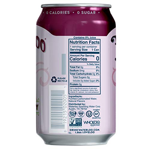 Waterloo Sparkling Water Black Cherry Fruit Flavor 12Oz Cans Pa