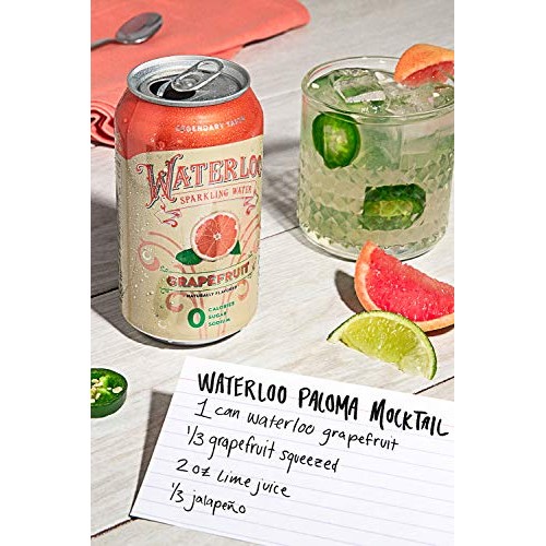 Waterloo Sparkling Water, Grapefruit Naturally Flavored, 12 Fl O