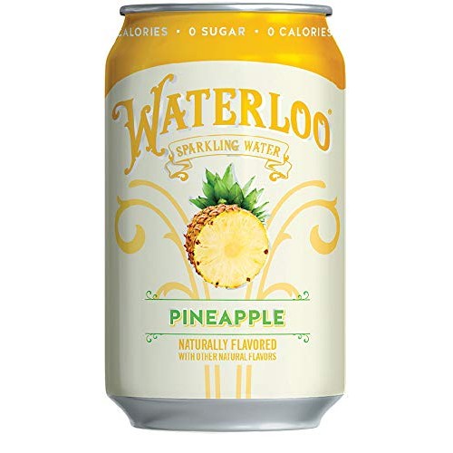 Waterloo Sparkling Water Pineapple Fruit Flavor 12 Cans Pack Of