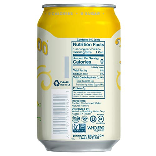 Waterloo Sparkling Water Pineapple Fruit Flavor 12 Cans Pack Of