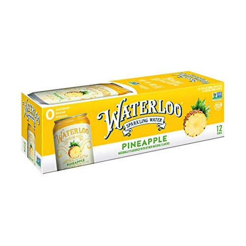 Waterloo Sparkling Water Pineapple Fruit Flavor 12 Cans Pack Of