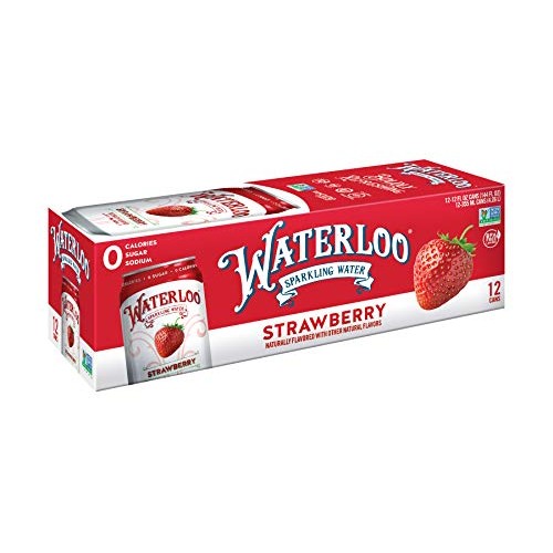 Waterloo Sparkling Water Strawberry Fruit Flavor 12Oz Cans Pack