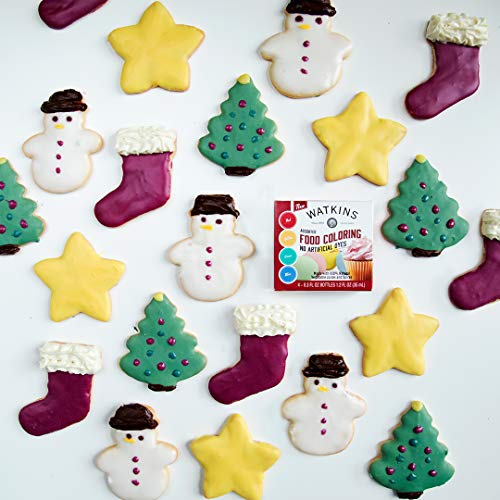 Watkins Assorted Food Coloring, 1 Each Red, Yellow, Green, Blue,