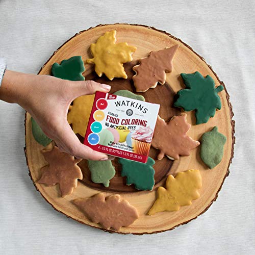 Watkins Assorted Food Coloring, 1 Each Red, Yellow, Green, Blue,