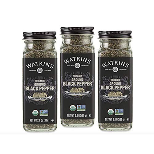 Watkins Gourmet Organic Spice Jar, Ground Black Pepper, 2.8 Ounc