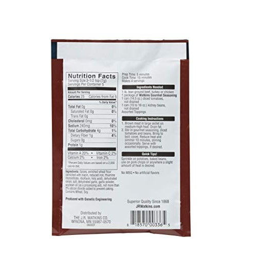 Watkins Gourmet Seasoning With Natural Spice Mix, Chili, 1.25 Ou