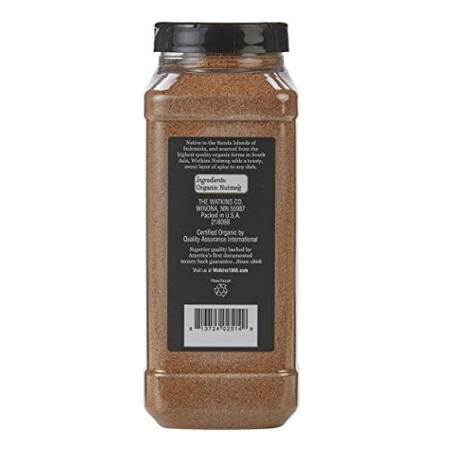 Watkins Gourmet Spice, Organic Ground Nutmeg, 17.5 Oz. Bottle, 1