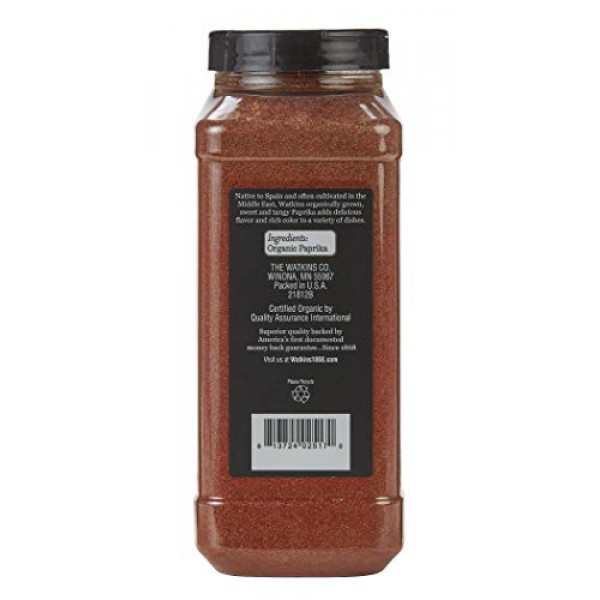 Watkins Gourmet Spice, Organic Paprika, 16.8 oz. Bottle, 1 Count...