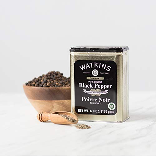 Watkins Gourmet Spice Tin, Pure Ground Black Pepper, 6 Oz. Tin, Watkins Gourmet Spice Tin, Pure Ground Black Pepper, 6 Oz. Tin,
