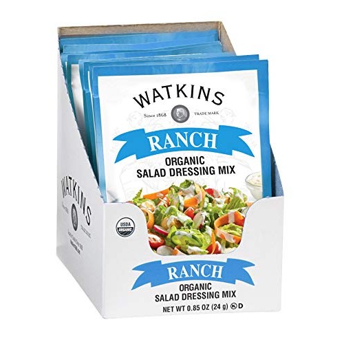 Watkins Organic Ranch Salad Dressing Mix, 0.85 Oz. Packets, 12-Pack