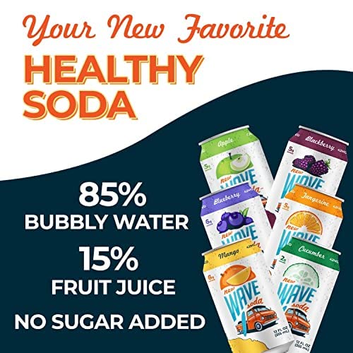 New Wave Natural Sparkling Soda Water Sweetened With Real Fruit