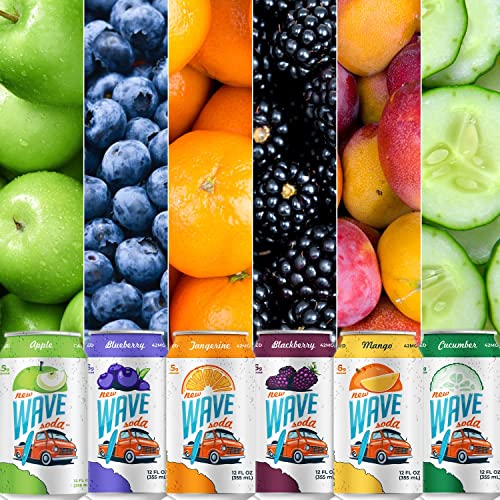 New Wave Natural Sparkling Soda Water Sweetened With Real Fruit