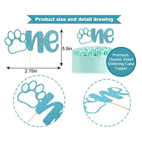 Paw Print Cake Topper For 1St Birthday, Pets First Birthday Top