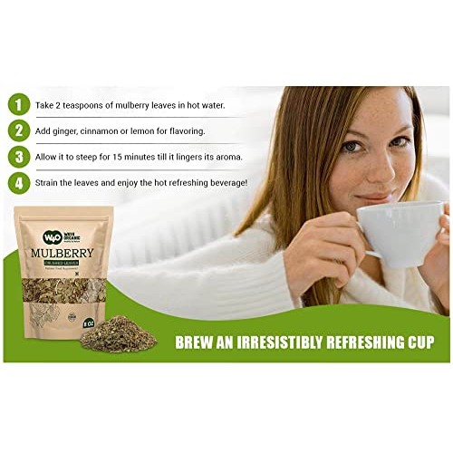 Mulberry Leaf Tea 8 Oz, Dried Crushed Leaves, Best Caffeine Free...