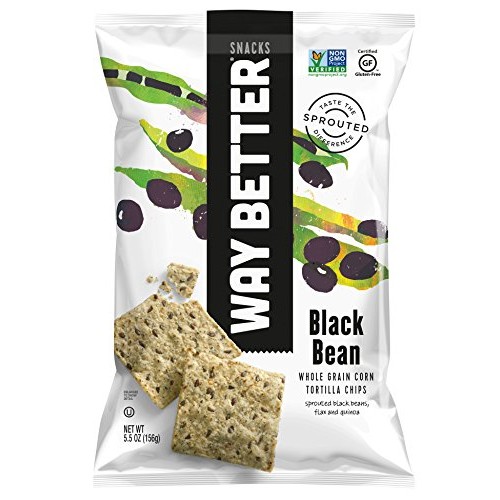Way Better Snacks Tortilla Chips, Black Bean, 5.5 Ounce