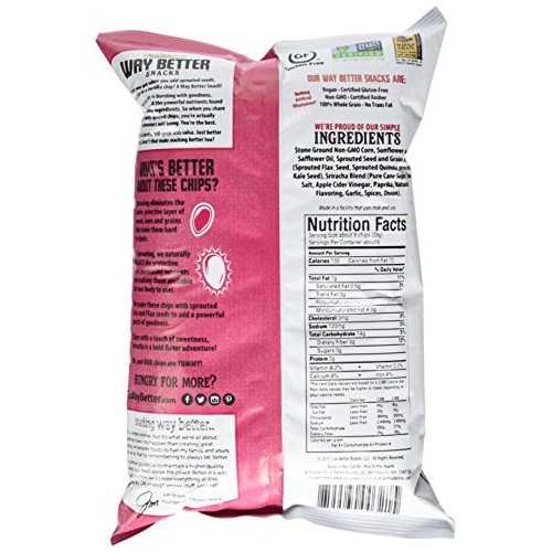 Way Better Snacks Chip Trtlla Spcy Sriracha 5.5Oz