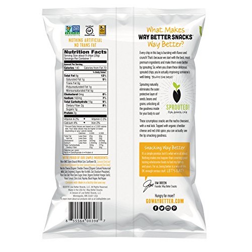 Way Better Snacks Sprouted Gluten Free Tortilla Chips, A Nacho A