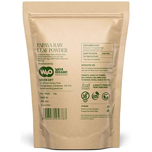 Papaya Leaf Powder 16 Ounces1 Pound, Dried From Fresh Green Le