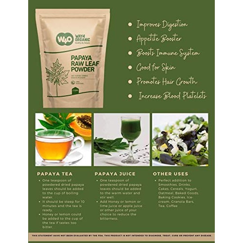 Papaya Leaf Powder 16 Ounces1 Pound, Dried From Fresh Green Le