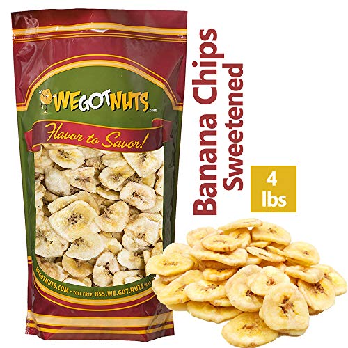 We Got Nuts Sweetened Banana Chips 4 Pounds Sealed For Freshne