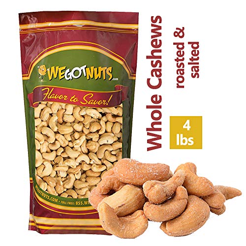 We Got Nuts Roasted Salted Cashews 4 Lb Bulk Bag