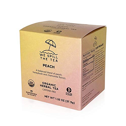 Organic Peach Tea 1 Box, 15 Tea Bags - We Spill The Tea Organi