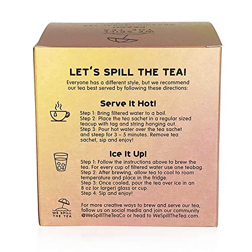 Organic Peach Tea 1 Box, 15 Tea Bags - We Spill The Tea Organi