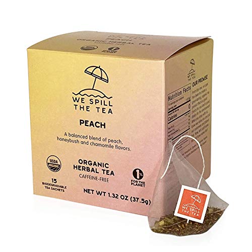 Organic Peach Tea 1 Box, 15 Tea Bags - We Spill The Tea Organi