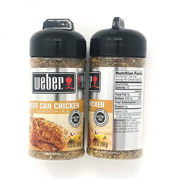 Weber Grill Beer Can Chicken Seasoning, 5.5 oz Pack of 2