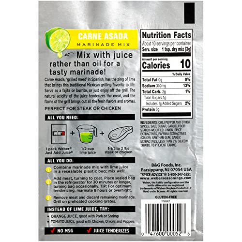 Weber Just Add Juice Carne Asada Marinade, 1.12 Ounce