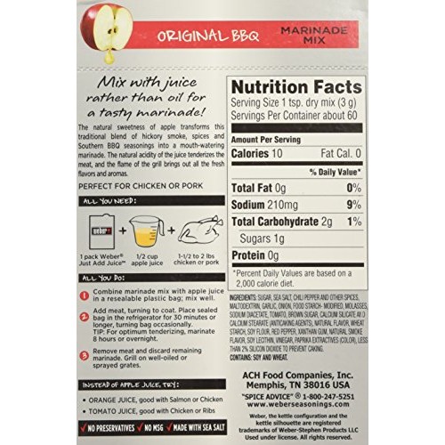 Weber Just Add Juice Original Bbq Marinade Mix Apple