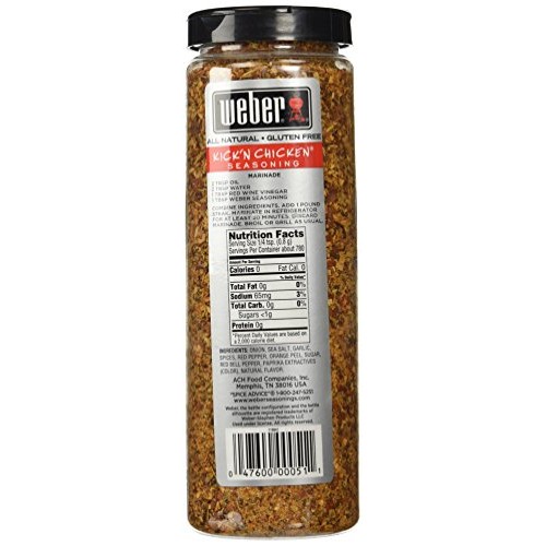 Weber Kickn Chicken Seasoning 22 Oz. Made With Sea Salt - No Ms