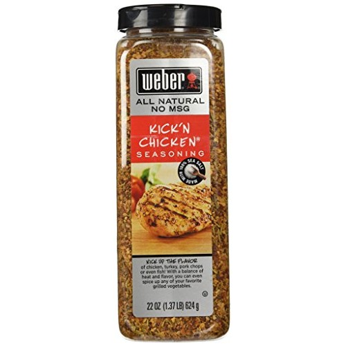 Weber Kickn Chicken Seasoning 22 Oz. Made With Sea Salt - No Ms