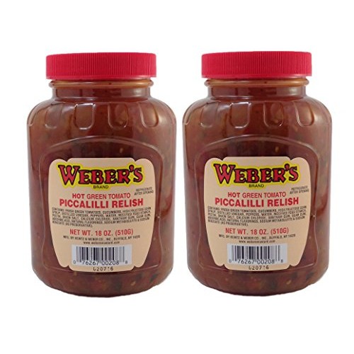 Webers Hot Green Tomato Piccalilli Relish 16 Oz. - 2 Unit Pack