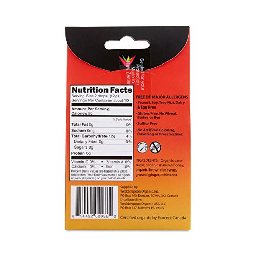 Wedderspoon Organic Manuka Honey Lozenges With Ginger And Echina