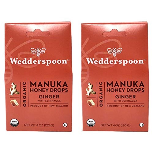 Wedderspoon Organic Manuka Honey Drops Ginger Pack Of 2