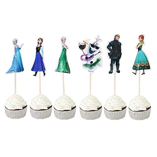 34Pcs Frozener Birthday Cake Topper And Cupcake Toppers - 10Pcs