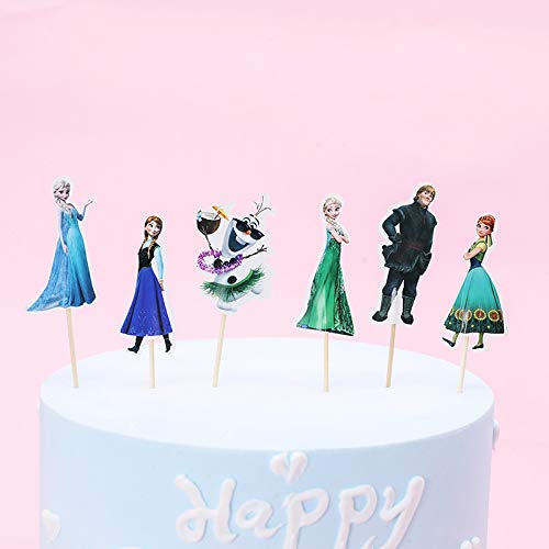 34Pcs Frozener Birthday Cake Topper And Cupcake Toppers - 10Pcs