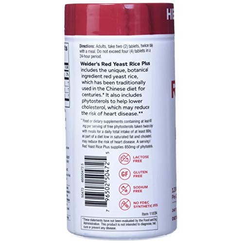 Weider Red Yeast Rice Plus 1200 Mg Dietary Supplement 240 Tablet