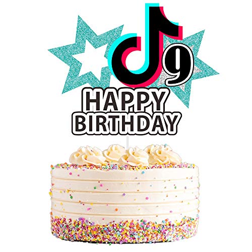 Music Cake Topper 9, Happy 9Th Birthday Music Cake Topper For 9