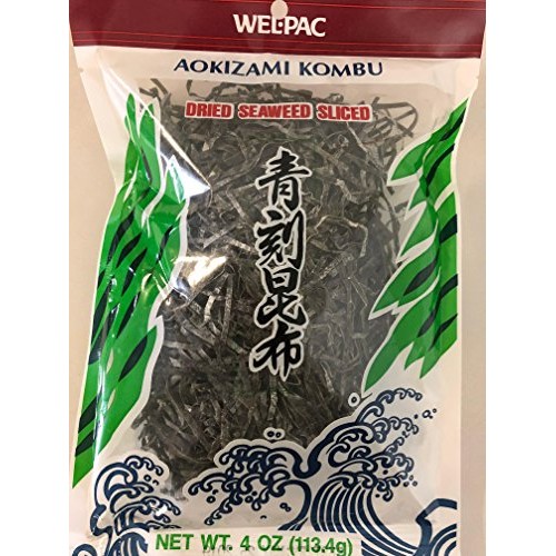 Welpac Aokizami Kombu Dried Sliced Seaweed, 4 Ounce Pack Of 2