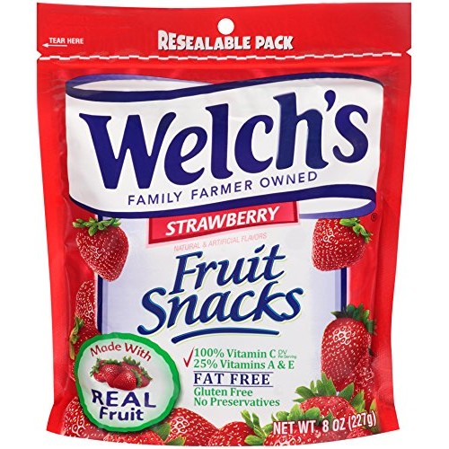 WELCH‘S Fruit Snacks, Strawberry, 8 Ounce