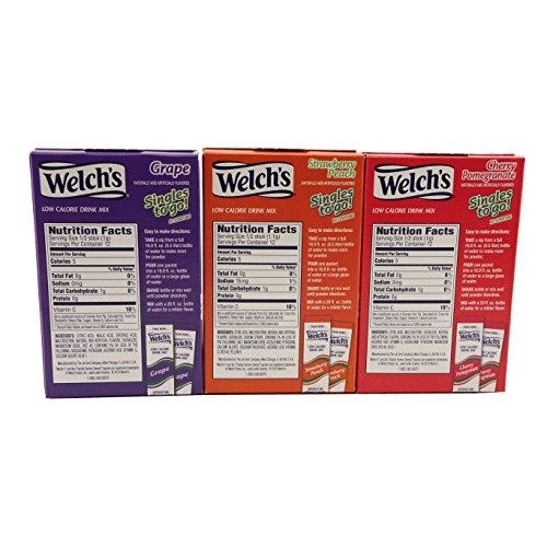Welchs Singles To Go Variety! Strawberry Peach, Cherry Pomegrana