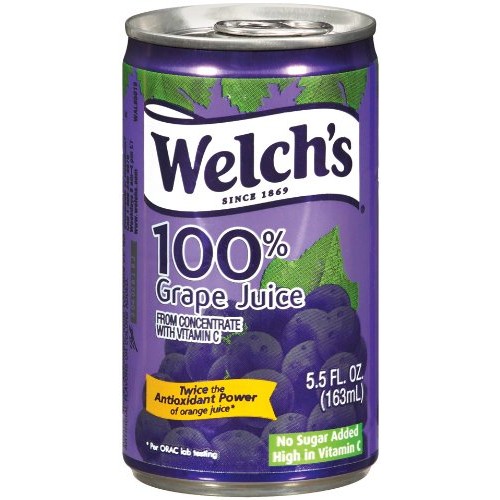 Welchs 100% Juice, Concord Grape, No Sugar Added, 5.5 Ounce On