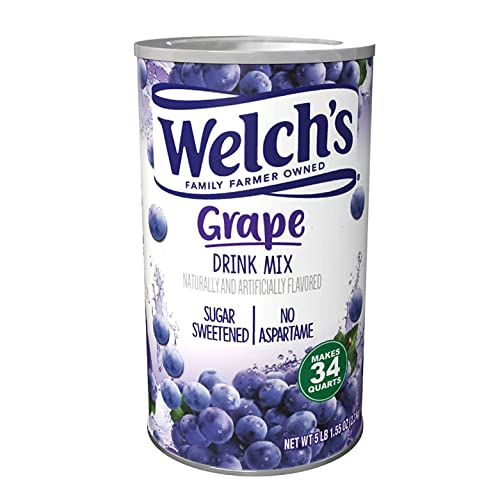 Welchs Drink Mix Water Powder Enhancer Canister, Grape, 80 Ounce