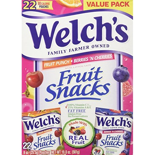 Welchs Fruit Snacks 22 Pouches - Fruit Punch & Berries n Cherr...
